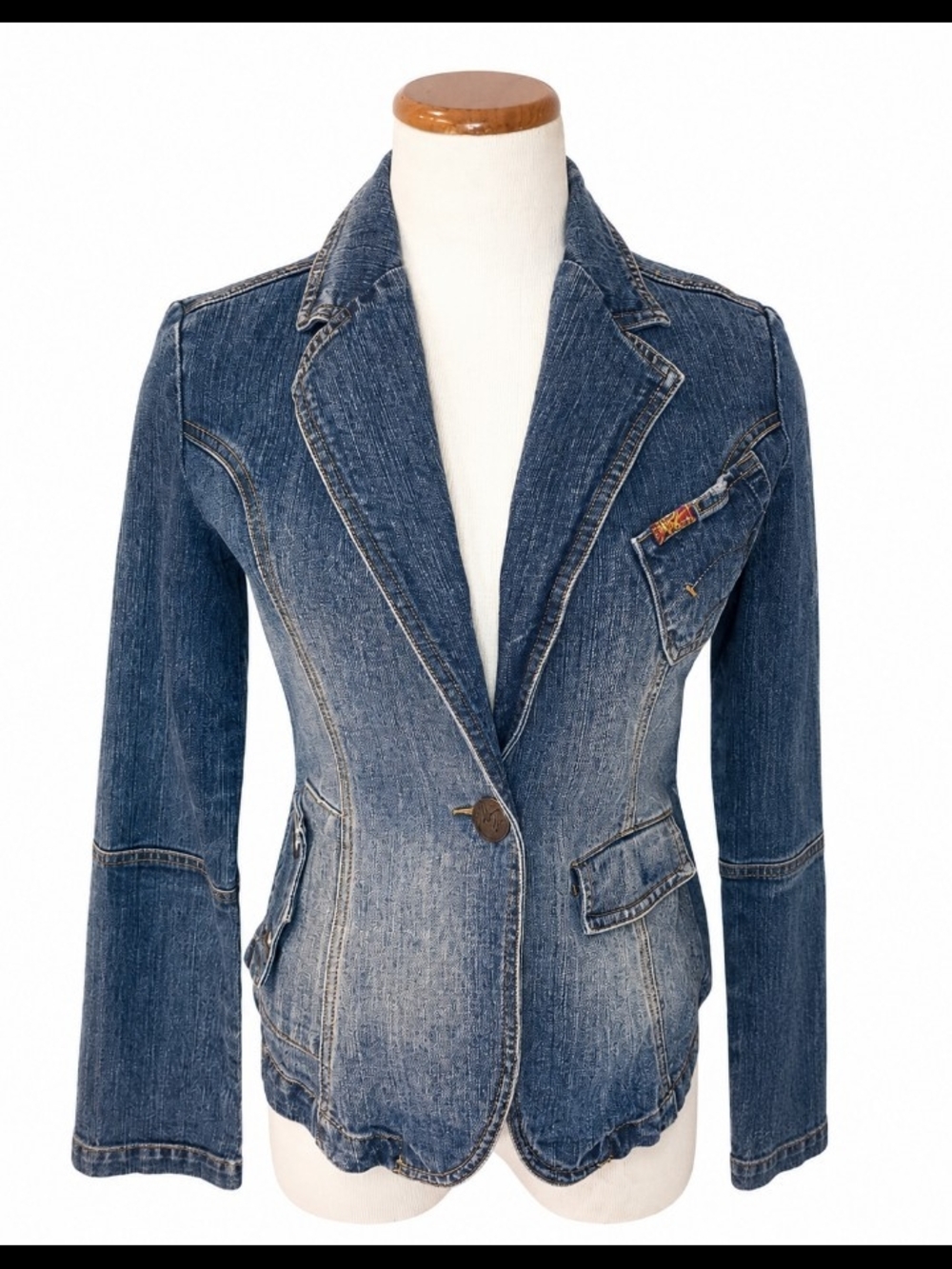 Mecca Femme Tailored Denim Blazer Jacket